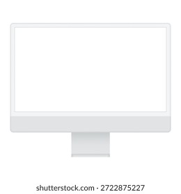 This mockup features a stylish clay computer monitor with a blank screen, ideal for displaying website designs, digital artwork, or app interfaces. The simple, minimalist design provides a neutral background to highlight your content.