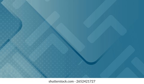 Este design moderno abstrato mostra sobreposições de formas geométricas e sutis texturas de meio-tom em uma paleta azul monocromática, criando um efeito visual elegante e contemporâneo