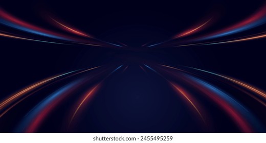 This is a modern abstract high-speed motion effect png. It is also a futuristic dynamic motion technology. It can be used as a banner or poster design background idea. Fast speed lines.	
