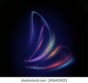 This is a modern abstract high-speed motion effect png. It is also a futuristic dynamic motion technology. It can be used as a banner or poster design background idea. Fast speed lines. Twirl light.