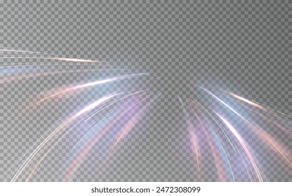 This is a modern abstract high-speed motion effect png. It is also a futuristic dynamic motion technology. It can be used as a banner or poster design background idea. Fast speed lines.	
