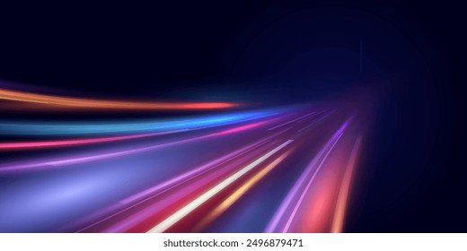 This is a modern abstract high-speed motion effect png. It is also a futuristic dynamic motion technology. It can be used as a banner or poster design background idea. Fast speed lines.	
