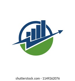 This modern business logo features a dynamic upward arrow combined with a circular chart element, symbolizing financial growth, progress, analytics, and long-term performance. The rising arrow represents success, profitability, and positive trends, while the circular shape conveys continuity, stability, and strategic planning. The clean geometric construction reflects professionalism and precision, making the logo highly suitable for corporate and financial branding.