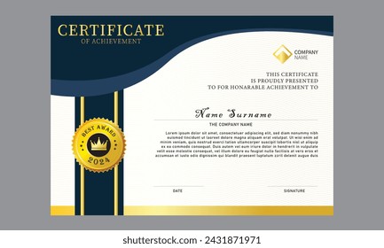 Esta es una plantilla de certificado moderna. Plantilla de certificado profesional, moderno, limpio y mínimo.
Puede usar esta plantilla de certificado para uso personal o corporativo. Es adecuado para los propósitos l