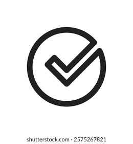 This modern checkmark icon symbolizes approval and completion, making it ideal for digital design and user interfaces across platforms, enhancing projects with professionalism and clarity
