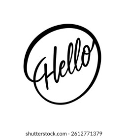 This is a modern and chic Hello design that is perfect for use in greeting cards and on social media platforms
