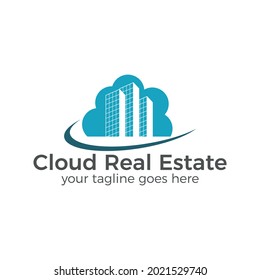 Este es un logo moderno del sector inmobiliario en la nube