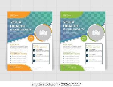 This is a modern  Creative Corporate medical Flyer.This template RGB Color Mode  EPS file format. (diffrent color set . All main elements and Texts are editable and customize.