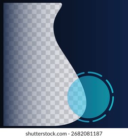 This modern, dark blue template features a dynamic, curved white shape and a transparent circle, perfect for showcasing your profile picture