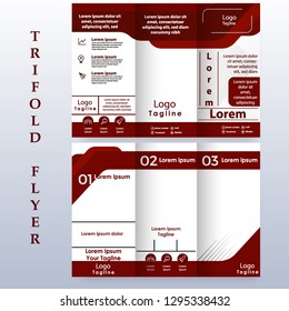This modern design is a combination of maroon and white. The design is three folds and this design is perfect for business brochures and more.