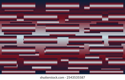 This modern design uses a gradient of red, blue and white in horizontal blocks that blend into the dark background, offering a touch of elegance