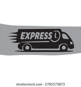 This modern express delivery truck logo vector icon features a fast-moving transport vehicle with dynamic speed effects and bold typography. The stylish monochrome design symbolizes logistics, shipping, courier services, transportation, and rapid delivery solutions. The streamlined vehicle illustration combined with motion lines creates a sense of speed, efficiency, and professional service. Ideal for delivery companies, cargo businesses, transportation startups, mobile applications, websites, advertising materials, and branding projects. The clean vector format ensures high-quality scalability for business cards, packaging, banners, social media, and commercial print designs. The minimal yet powerful composition makes the logo versatile for modern corporate identity systems and promotional materials. The bold design emphasizes reliability, movement, and fast service while maintaining a professional appearance suitable for both digital and print use. Perfect for logistics brands seeking a recognizable transportation symbol with contemporary visual impact and strong branding potential.