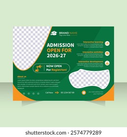 This is a modern, eye-catching flyer template designed for educational institutions.