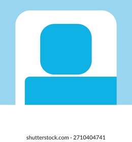 Este moderno azul plano e azul claro abstrato ilustração vetorial geométrica apresenta formas simples, perfeito para ícones ou elementos de design. Isolado no fundo branco.