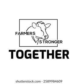 This modern and impactful vector design is perfect for t-shirts, banners, and wall art, symbolizing unity and strength within the farming community. The bold typography "TOGETHER"