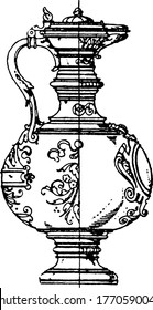 Este moderno lanzador de Lip-Spout está hecho de cerámica que ha sido disparada a alta temperatura con una cubierta de estaño. El cuerpo está increíblemente tallado y es estrecho en el cuello y el fondo que el cuerpo, la cosecha.