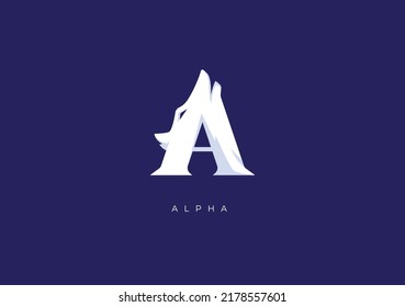 This is a modern logo of Alpha, Great combination of Wolf symbol as Alpha Animal with letter A as initial of Alpha.