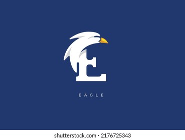 This is a modern logo of Eagle, Great combination of Eagle symbol with letter E as initial of Eagle.