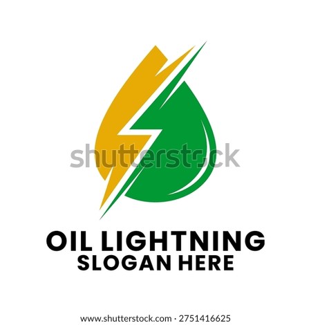 This modern logo features a creative combination of a green liquid drop and a yellow lightning bolt to represent renewable and fast energy solutions.