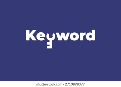 This modern logo features the word “Keyword” with a creative twist: the letter Y is uniquely transformed into a minimalist key icon.
