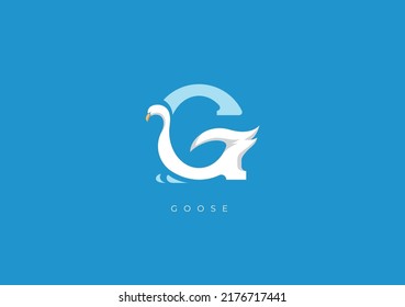 This is a modern logo of Goose, Great combination of Goose symbol with letter G as initial of Goose.