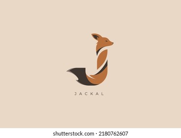 Dies ist ein modernes Logo von Jackal, Große Kombination von Jackal-Symbol mit Buchstabe J als erste von Jackal selbst.