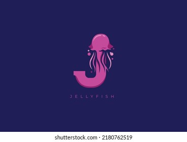 This is a modern logo of Jellyfish, Great combination of Jellyfish symbol with letter J as initial of Jellyfish itself.