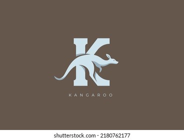 This is a modern logo of Kangaroo, Great combination of Kangaroo symbol with letter K as initial of Kangaroo itself.