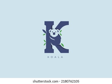 This is a modern logo of Koala, Great combination of Koala symbol with letter K as initial of Koala itself.