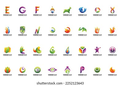esta es una colección moderna de logotipo y logotipo de mascota