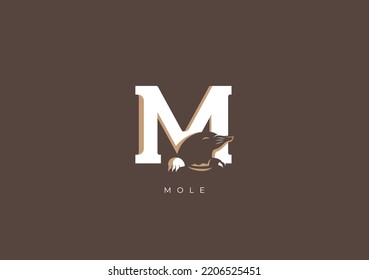 This is a modern logo of Mole, Great combination of Mole symbol with letter M as initial of Mole itself