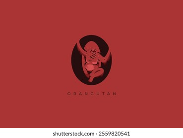 This is a modern logo of Orangutan, Great combination of Orangutan symbol with letter O as initial of Orangutan itself.