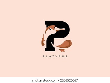 This is a modern logo of Platypus, Great combination of Platypus symbol with letter P as initial of Platypus itself.