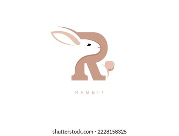 This is a modern logo of Rabbit, Great combination of Rabbit symbol with letter R as initial of Rabbit itself.