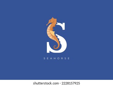 This is a modern logo of Seahorse, Great combination of Seahorse symbol with letter S as initial of Seahorse itself.