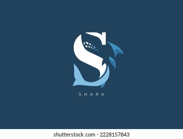 This is a modern logo of Shark, Great combination of Shark symbol with letter S as initial of Shark itself.