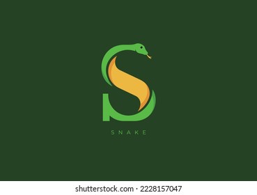 Este es un logo moderno de Snake, Gran combinación del símbolo de serpiente con la letra S como inicial de la propia serpiente.