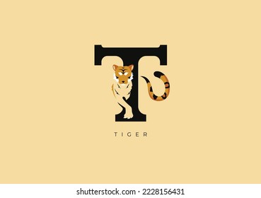 Este es un logo moderno de Tiger, Gran combinación del símbolo Tigre con la letra T como inicial del propio Tigre.