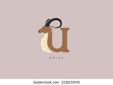 This is a modern logo of Urial, Great combination of Urial symbol with letter U as initial of Urial itself.