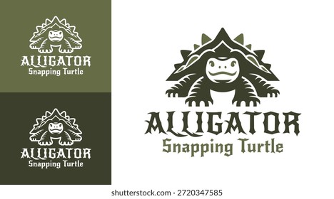 This modern minimalist alligator snapping turtle logo supports clean branding for nature, reptile, and wildlife-focused businesses.