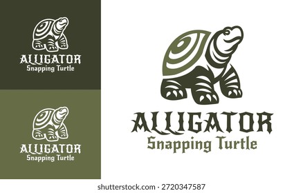 Este moderno logotipo minimalista de tortuga de cocodrilo se adapta a los sistemas visuales de primera calidad para marcas de vida silvestre y reptiles.