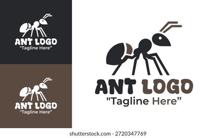 This modern minimalist ant logo supports simple, professional branding for environmental and educational use.