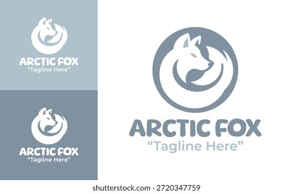 This modern minimalist arctic fox logo fits clean visual systems for cold-climate and wildlife brands.