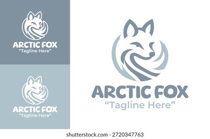Dieses moderne minimalistische arktische Fuchs-Logo unterstützt eine starke Markendarstellung für Unternehmen in den Bereichen Natur, Abenteuer und Tierwelt.