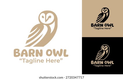 Este logotipo de coruja de celeiro minimalista moderno se encaixa marca premium para empresas focadas na natureza e criativas.