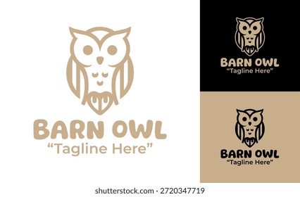 Este logotipo moderno minimalista coruja de celeiro apoia a identidade limpa para escolas, aprendizado e projetos de vida selvagem.