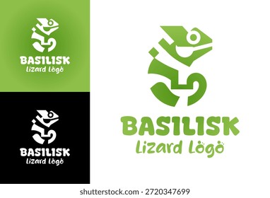 Dieses moderne minimalistische Basilisken-Logo unterstützt professionelles Branding für Reptilien und Naturgebrauch.