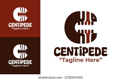 This modern minimalist centipede logo works for abstract branding, experimental studios, and unique animal symbols.