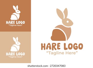 This modern minimalist hare logo offers a light and agile visual identity for eco, wildlife, and nature-focused brands.