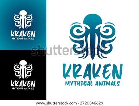 This modern minimalist kraken logo is designed for bold fantasy branding and legendary identities.
